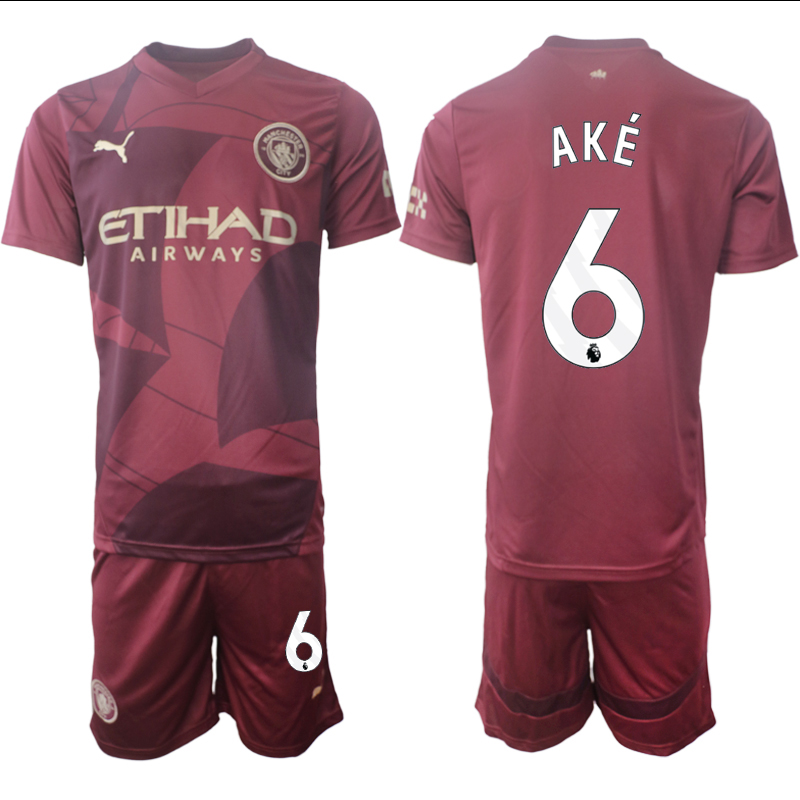 Men 2024-2025 Club Manchester City away red #6 Soccer Jersey